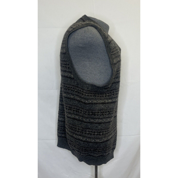 Vintage Polo Ralph Lauren Fair Isle Mens L Wool Alpaca Camel Hair Vest Grey Gray - Picture 4 of 8